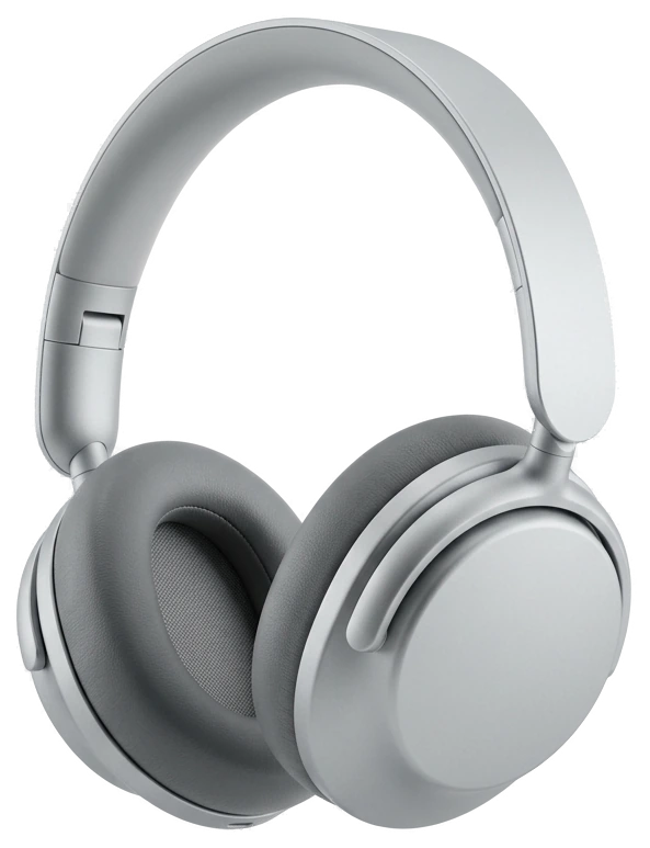 Matte silver over-ear headphones